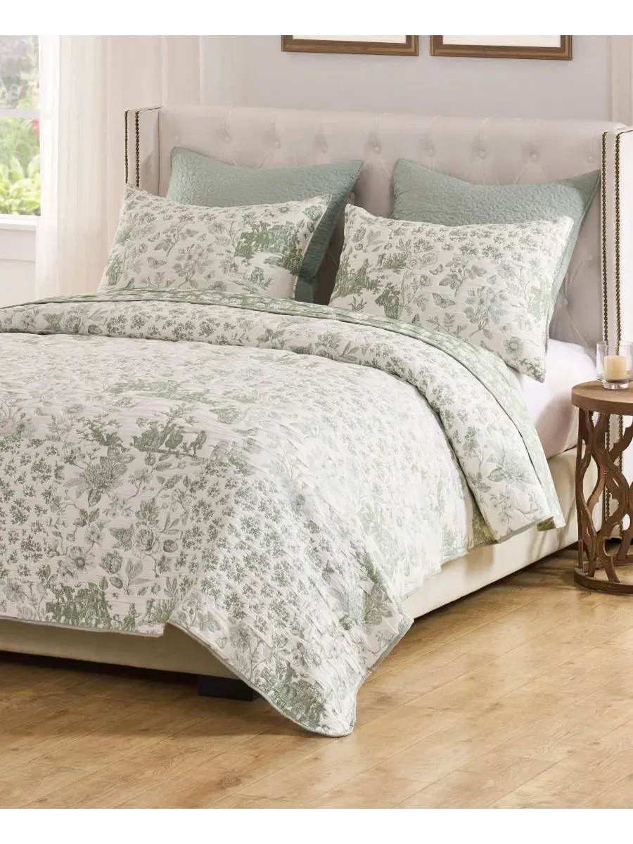 Покрывало с наволочками 2-предметный набор, Twin/Twin XL, Patchwork Toile Greenland Home Fashions — изображение 6 из 6