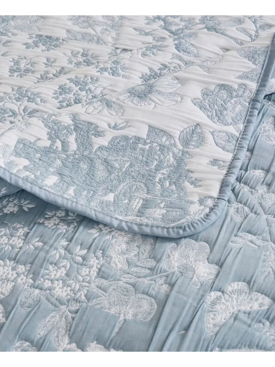 Покрывало-комплект с наволочками, 2 предмета, Patchwork Toile Greenland Home Fashions — изображение 4 из 5, синий