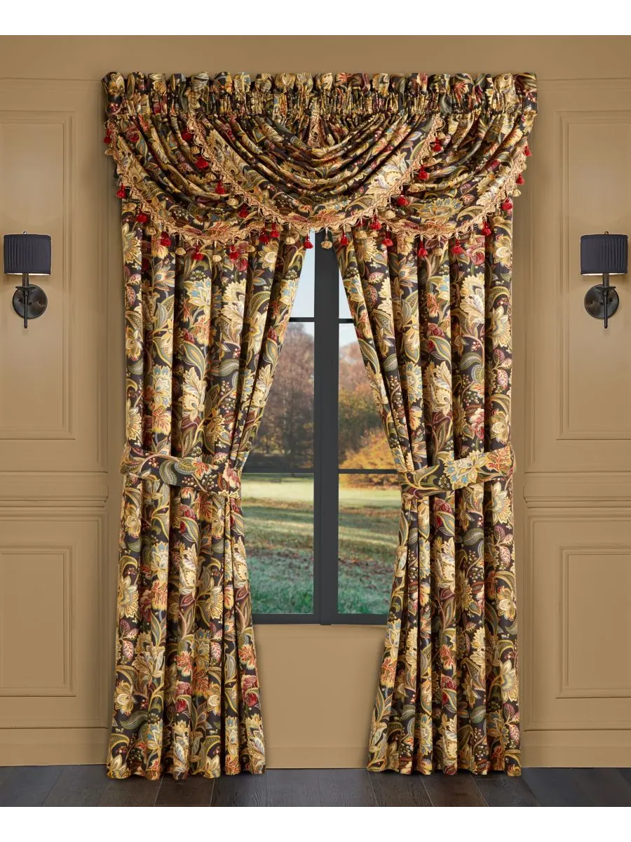 Комплект из 4 оконных штор Five Queens Court Stefania, 127 см x 213 см — изображение 2 из 3, черный