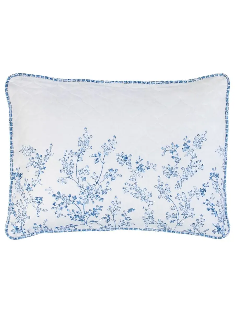 Комплект из трех двусторонних стеганых одеял Flora Cotton, размер King Laura Ashley — изображение 2 из 9, синий