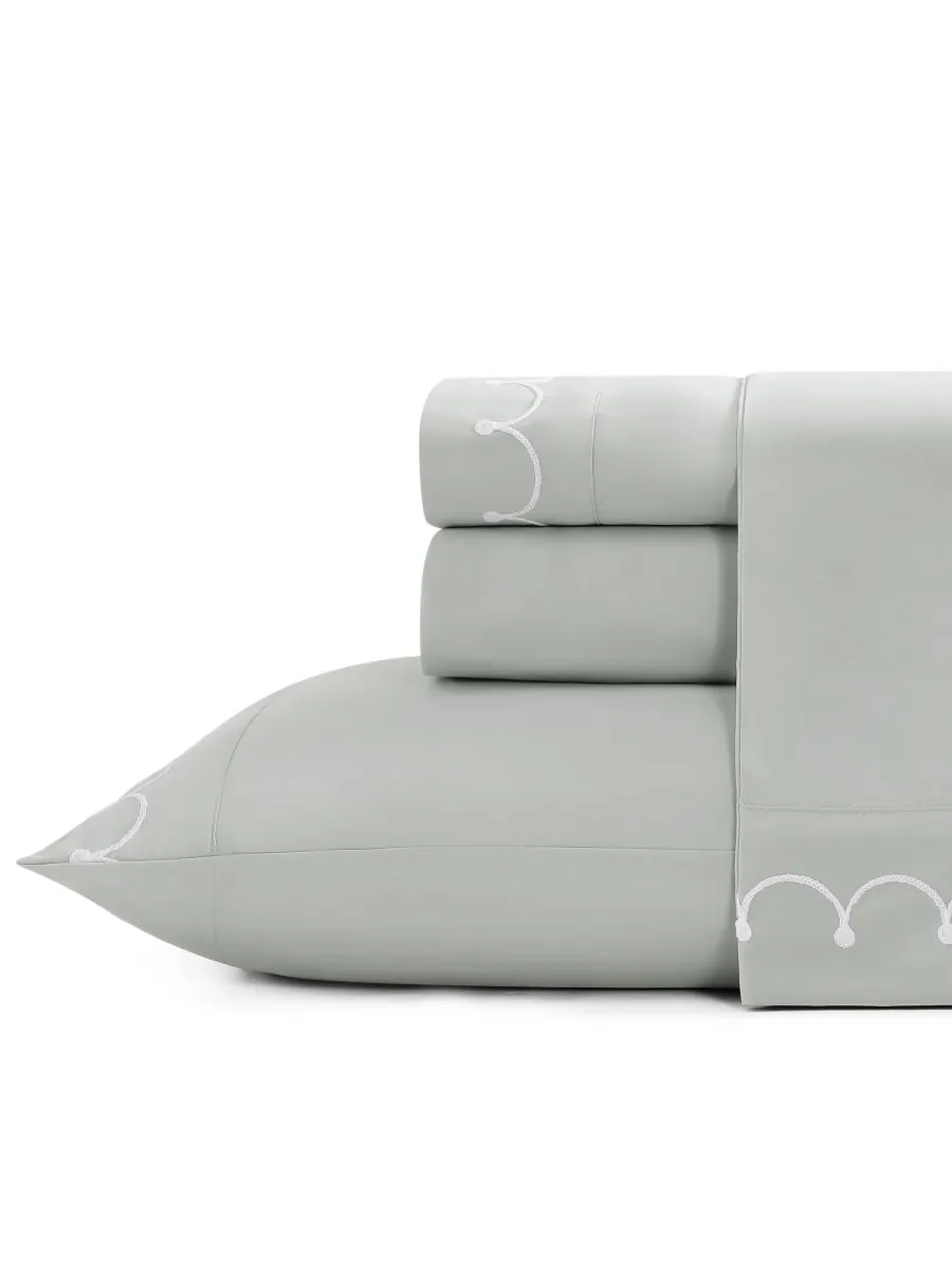 Комплект постельного белья из 4 предметов с вышивкой, размер Twin ELLE Décor, Scallop
