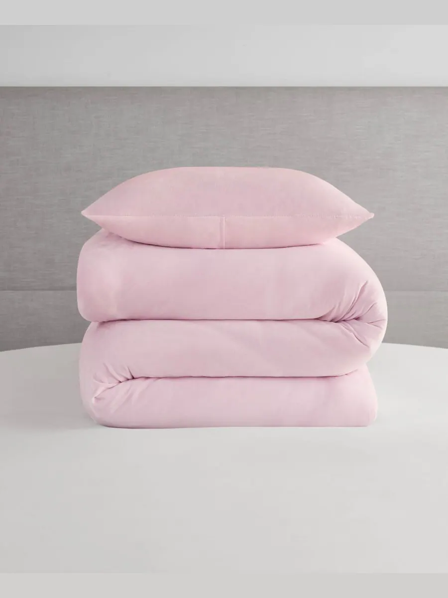 Комплект постельного белья из велюра, 2 предмета, размер Twin/Twin XL Juicy Couture — изображение 5 из 5, розовый