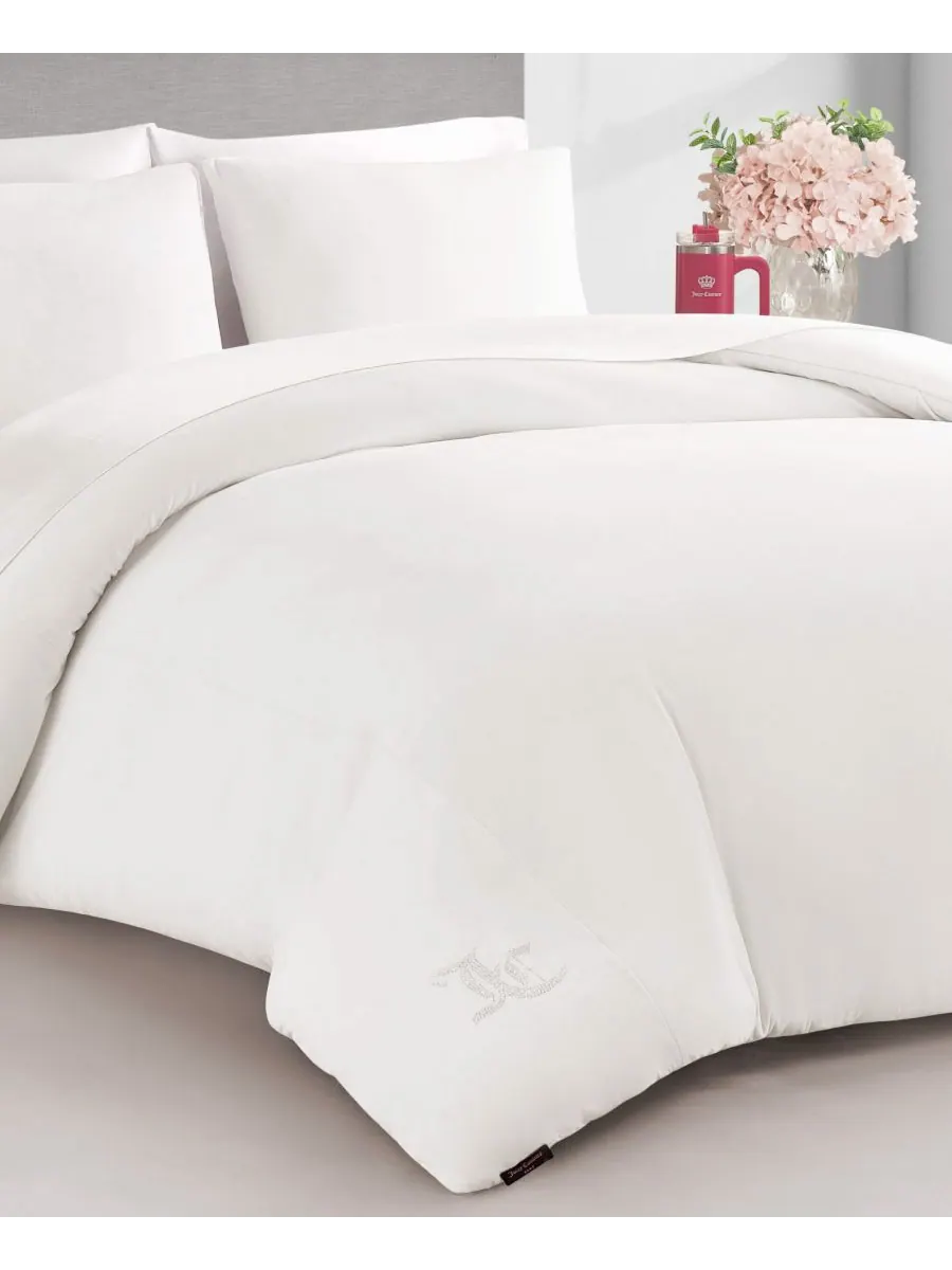Комплект постельного белья из велюра, 2 предмета, размер Twin/Twin XL Juicy Couture — изображение 2 из 6, белый
