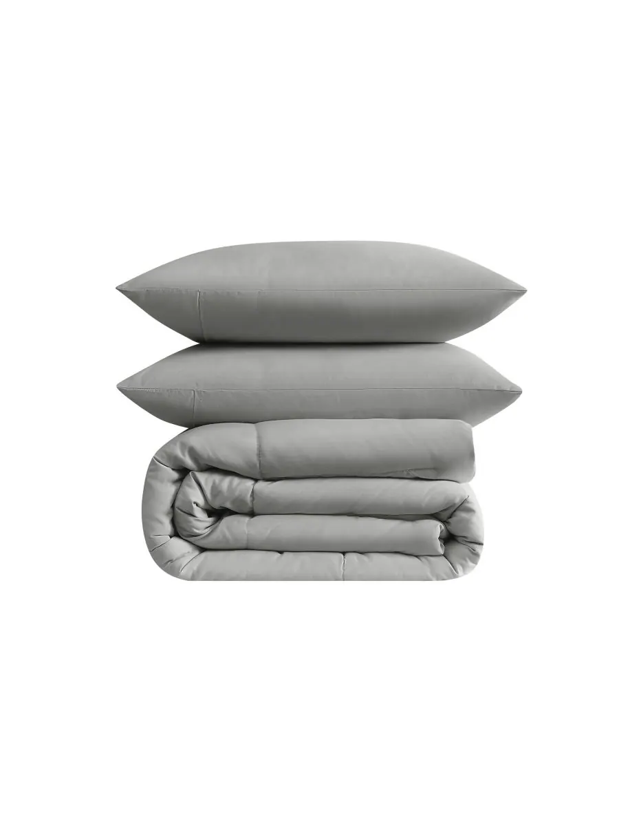 Зеленый однотонный комплект постельного белья из 2 предметов, размер Twin/Twin XL Truly Soft — изображение 3 из 4, серый
