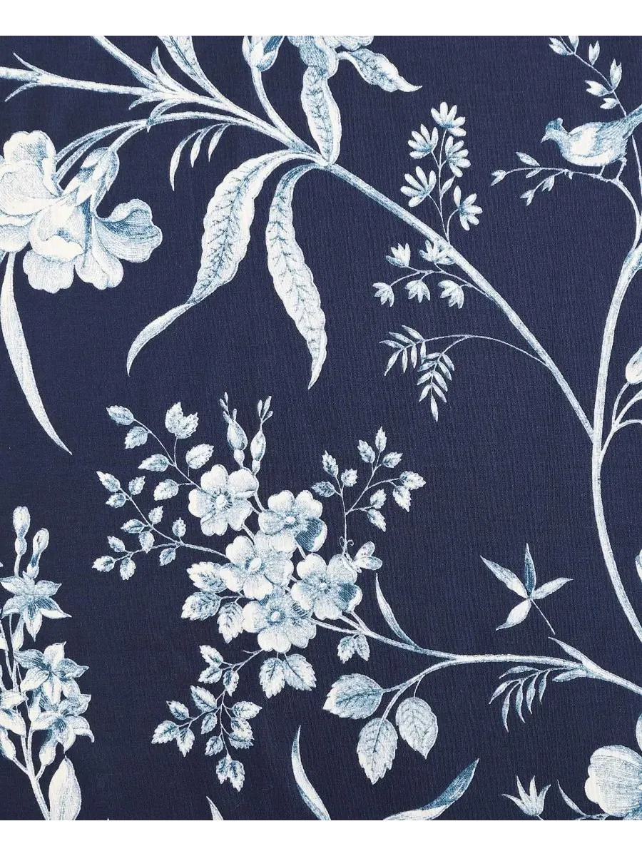 Комплект постельного белья Branch Toile из хлопка, двусторонний, 7 предметов, размер King Laura — изображение 5 из 10, синий
