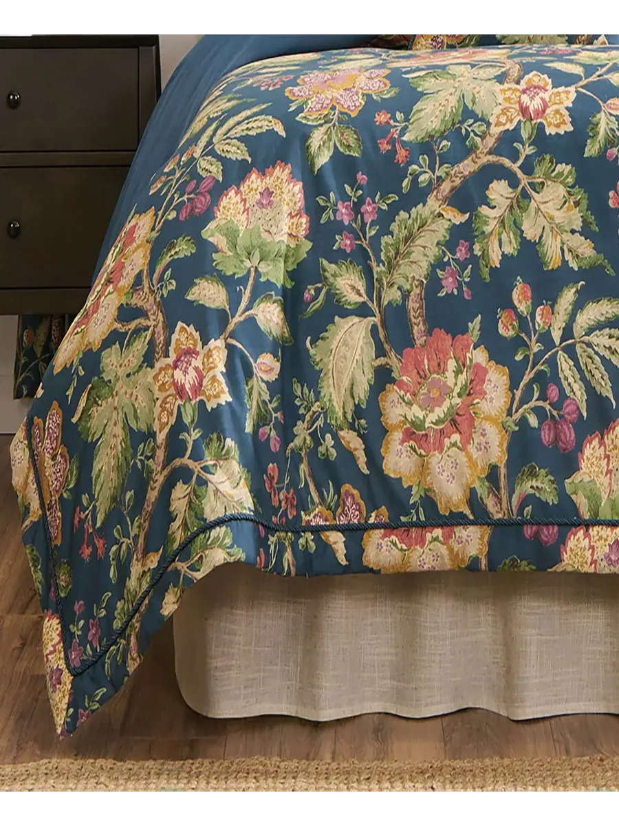 Комплект постельного белья Secret Garden Floral из 4 предметов — изображение 3 из 5, бирюзовый