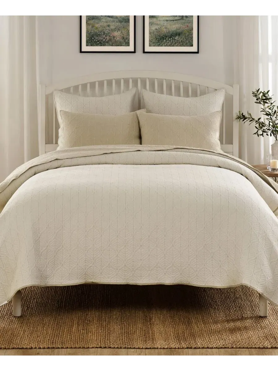 Комплект покрывал с жаккардовым плетением, модель Harper Greenland Home Fashions — изображение 2 из 7, тауп