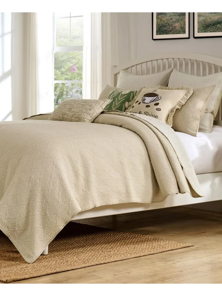 Комплект покрывал с жаккардовым плетением, модель Harper Greenland Home Fashions — изображение 5 из 7, тауп