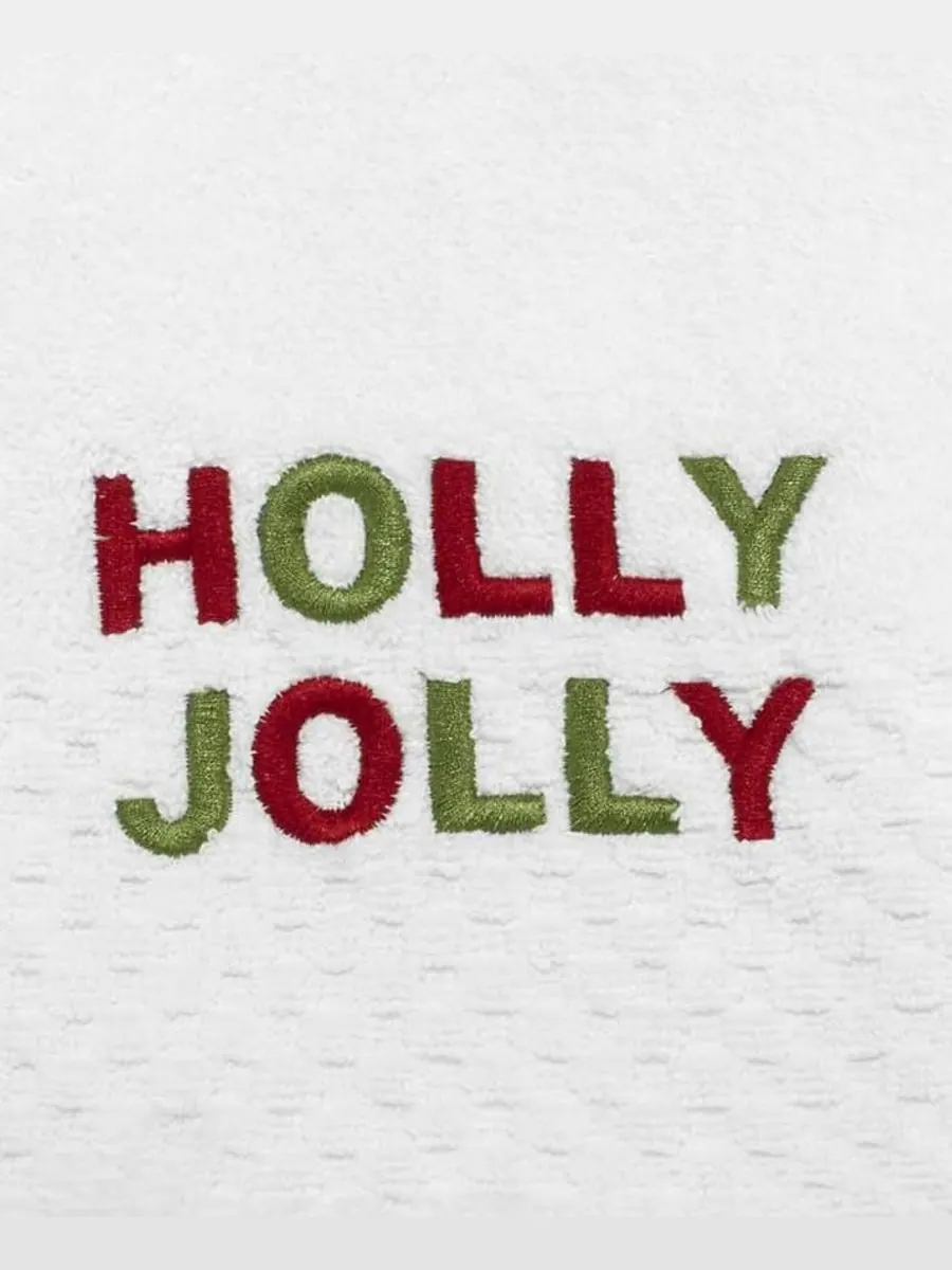 Набор из двух хлопковых полотенец для рук Holly Jolly, 28 x 16 дюймов Avanti — изображение 3 из 4, белый