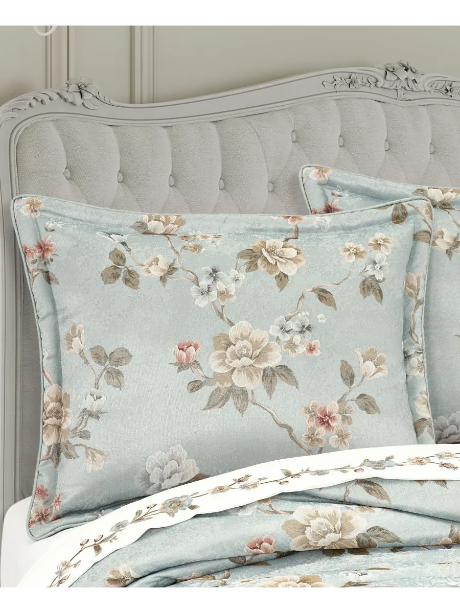 Комплект постельного белья Prestige Floral из 4 предметов, размер King J Queen New York — изображение 3 из 5, голубой