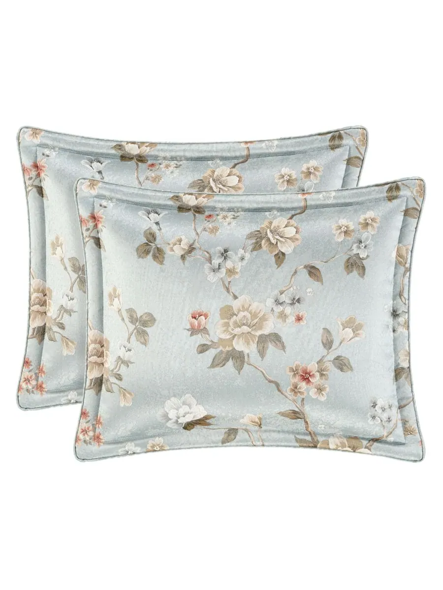 Комплект постельного белья Prestige Floral из 4 предметов, размер King J Queen New York — изображение 5 из 5, голубой