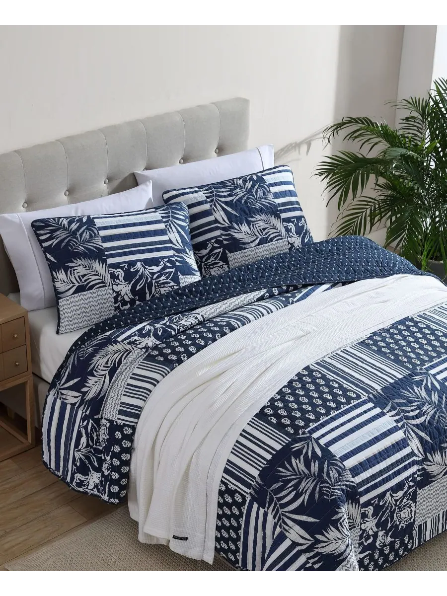 Двусторонний комплект постельного белья Avalon Patchwork из 3 предметов, размер Full/Queen Nautica — изображение 3 из 8