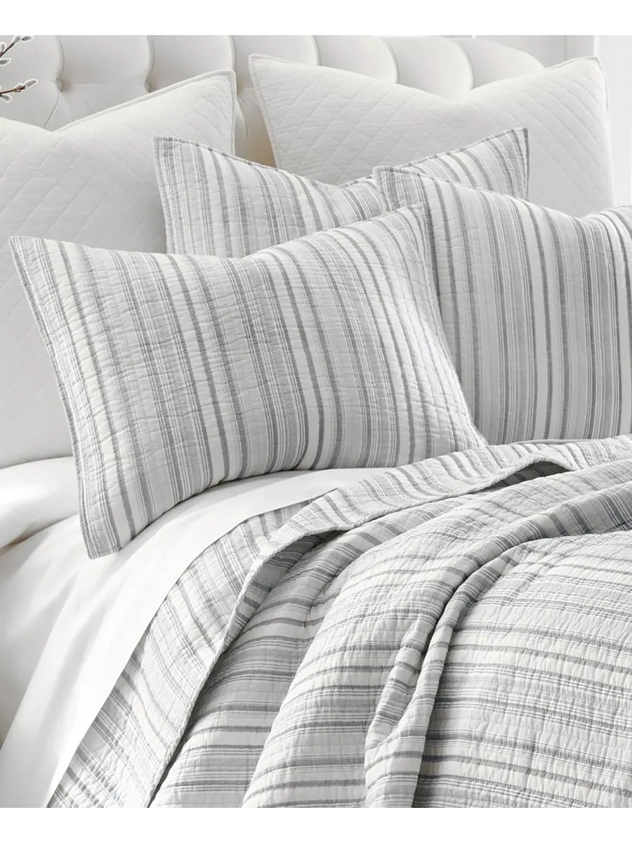 Комплект постельного белья Bondi Stripe из 2 предметов, размер Twin Levtex — изображение 2 из 2, серый