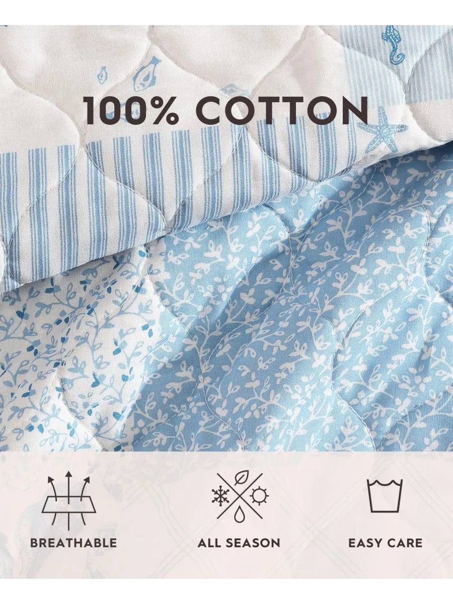 Двусторонний комплект постельного белья Colleens из 2 предметов, размер Twin Laura Ashley — изображение 8 из 8, синий