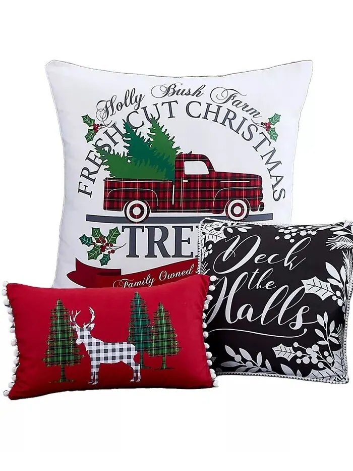 Двусторонний рождественский комплект из 6 предметов Merry Town Southshore Fine Linens — изображение 3 из 9, мульти