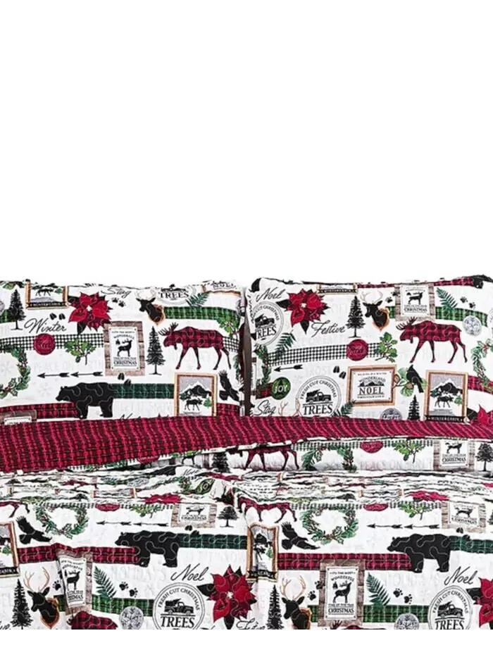 Двусторонний рождественский комплект из 6 предметов Merry Town Southshore Fine Linens — изображение 5 из 9, мульти