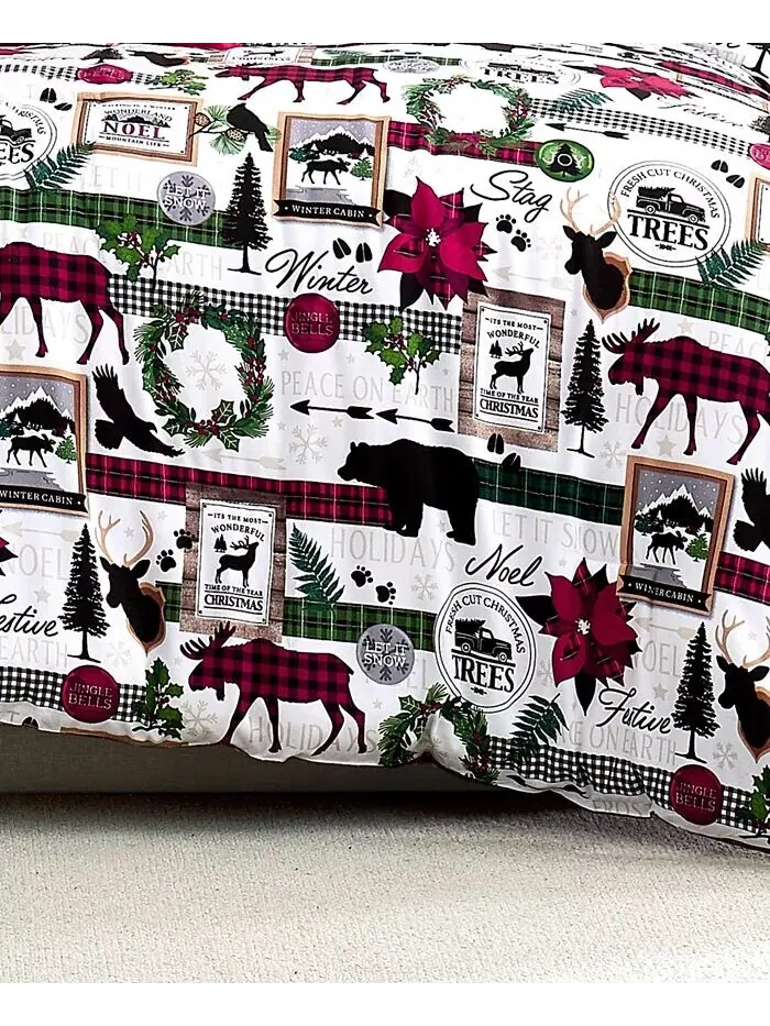 Двусторонний рождественский комплект из 6 предметов Merry Town Southshore Fine Linens — изображение 6 из 9, мульти