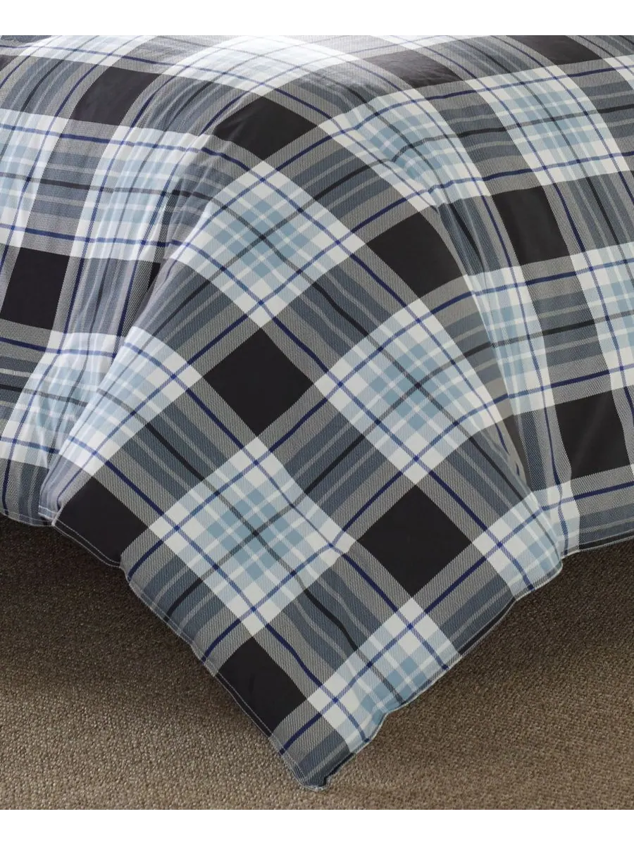 Комплект постельного белья Lewis Atlantic Plaid, размер King Eddie Bauer — изображение 3 из 3, темно-синий