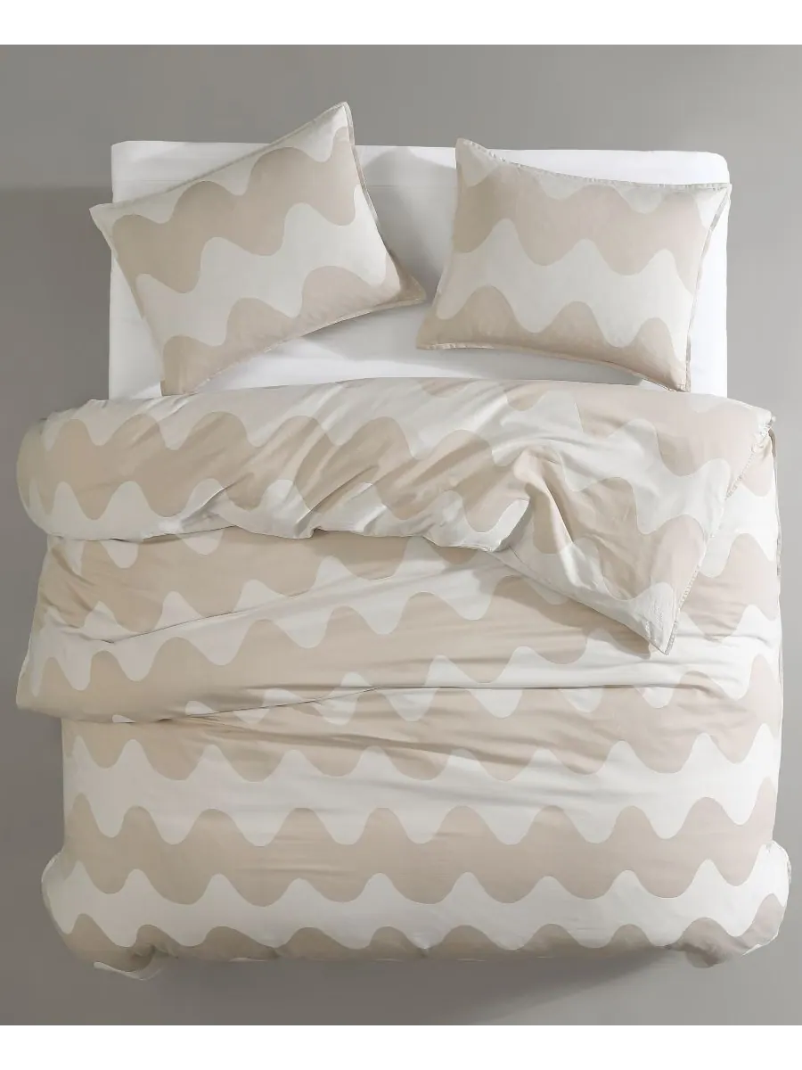Комплект постельного белья Lokki Cotton из 3 предметов, размер King Marimekko — изображение 3 из 8, бежевый