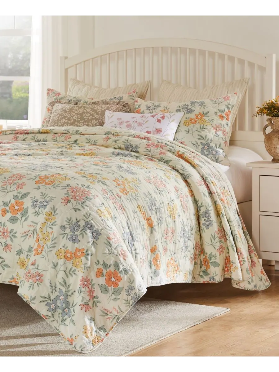 Комплект постельного белья Chloe Modern Floral из 3 предметов, размер Full/Queen Greenland Home — изображение 3 из 5, мульти