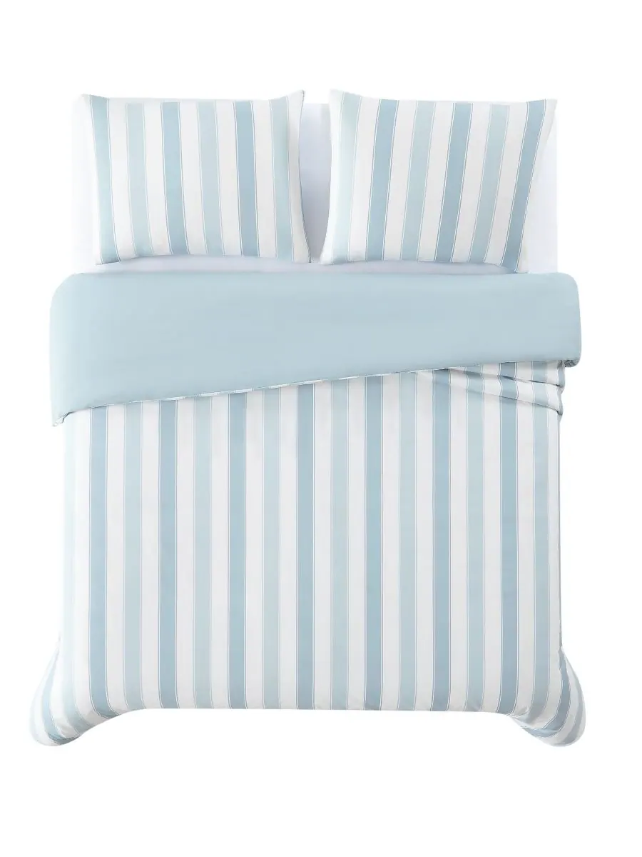 Комплект постельного белья aiden stripe, 2 предмета, размер twin/twin xl. Truly Soft — изображение 4 из 5, синий/белый
