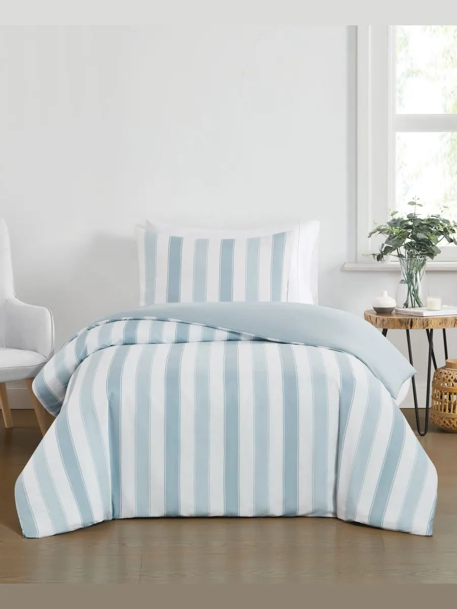 Комплект постельного белья aiden stripe, 2 предмета, размер twin/twin xl. Truly Soft — изображение 5 из 5, синий/белый