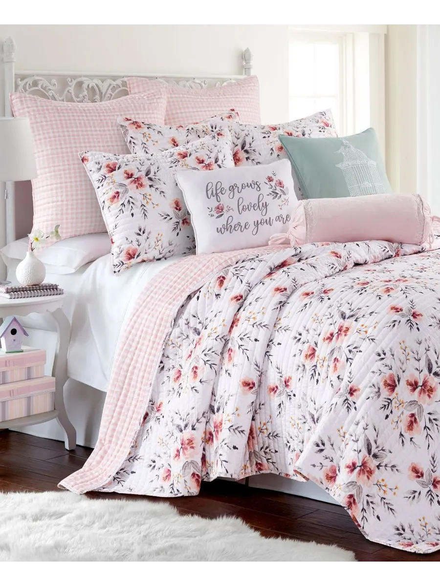 Двусторонний комплект постельного белья adeline floral bouquet, 2 предмета, размер twin. Levtex — изображение 1 из 5, розовый