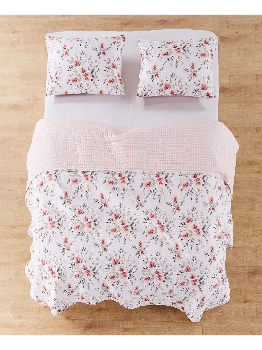 Двусторонний комплект постельного белья adeline floral bouquet, 2 предмета, размер twin. Levtex — изображение 4 из 5, розовый