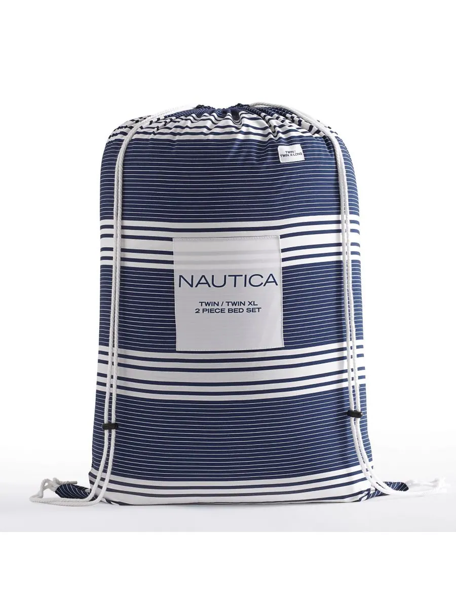 Двусторонний комплект постельного белья Craver из 3 предметов, размер King Nautica — изображение 5 из 5, темно-синий