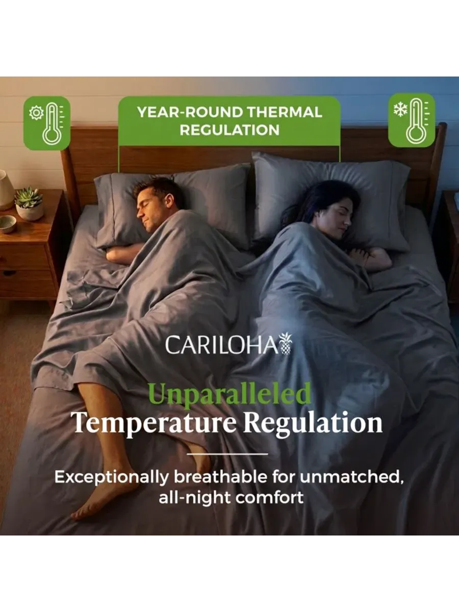 Комплект простыней 4 предмета King Size, 100% лиоцелл, сатиновое плетение Cariloha — изображение 8 из 8, синий