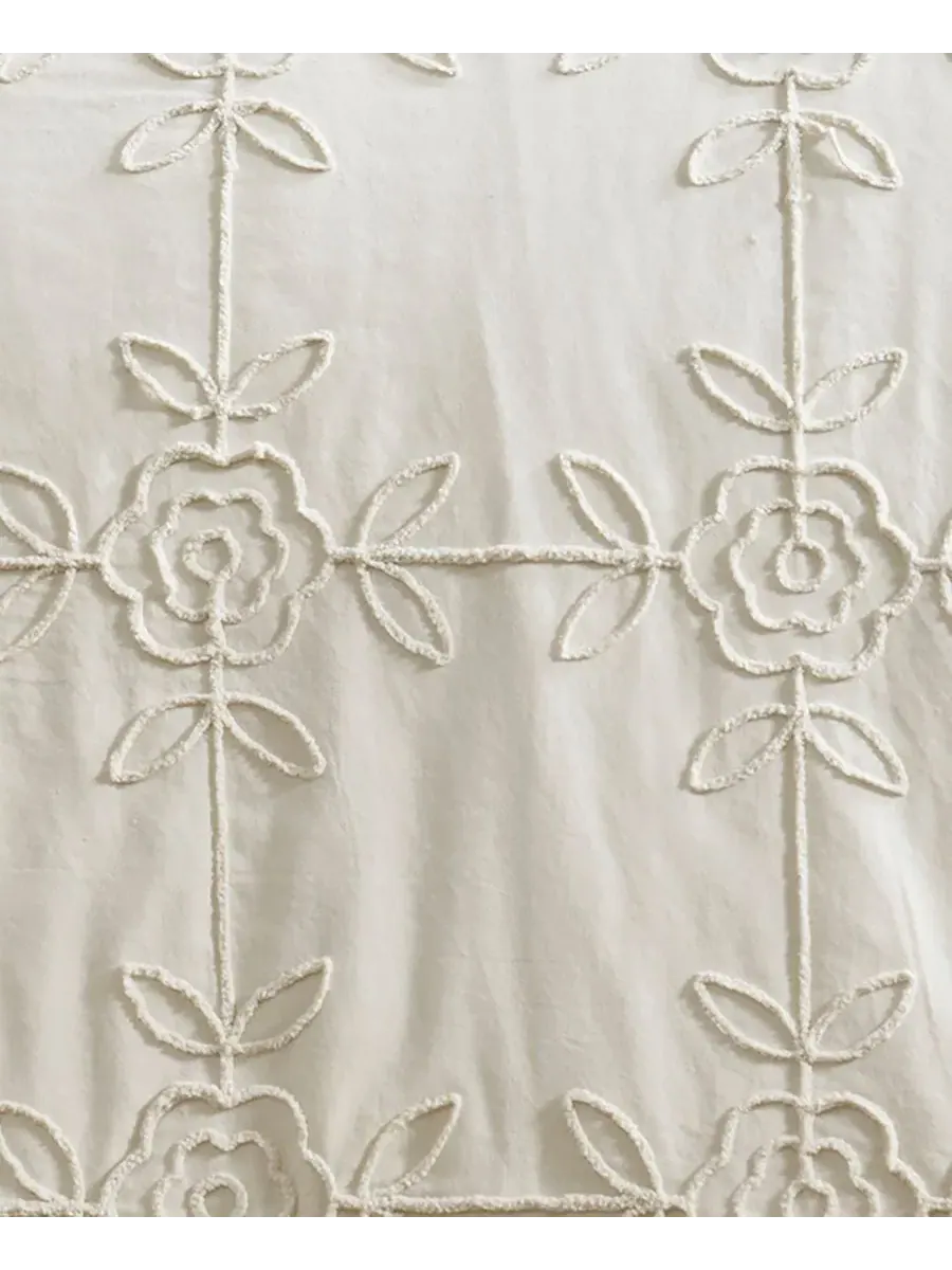 Комплект постельного белья с вышивкой Trellis Rose Peri Home — изображение 7 из 7, белый
