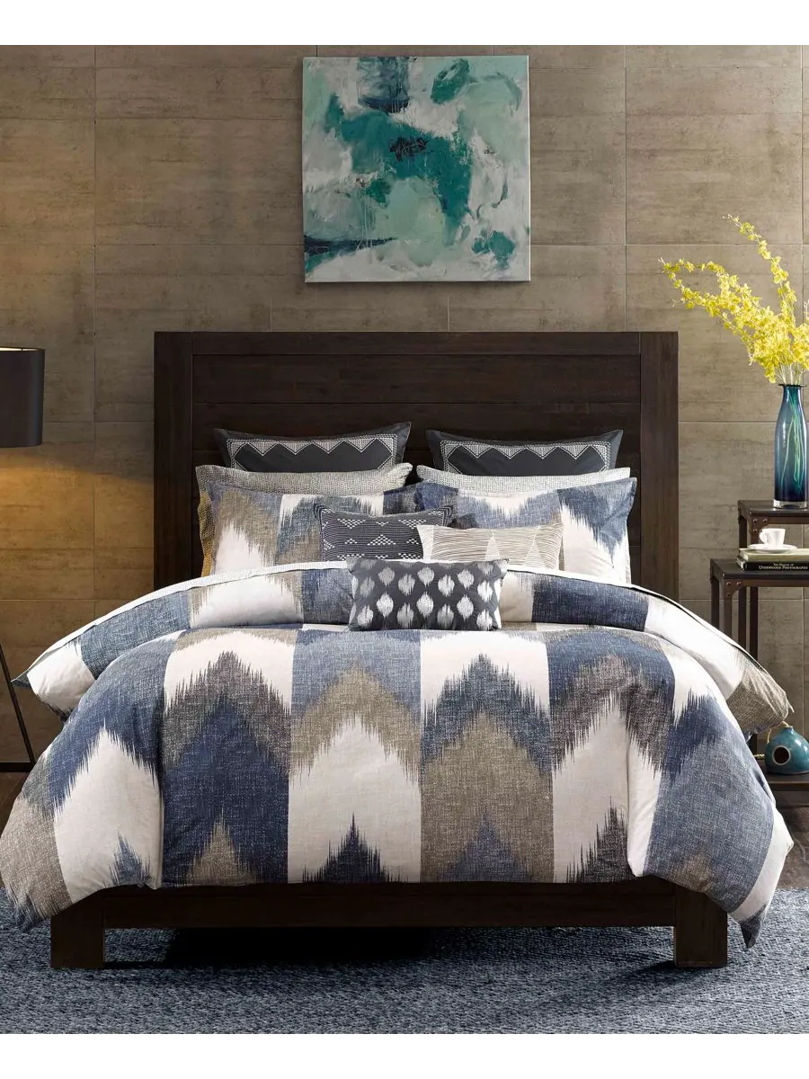 Комплект постельного белья Alpine Chevron Stripe, 3 предмета, размер King/California King Ink+Ivy — изображение 1 из 3