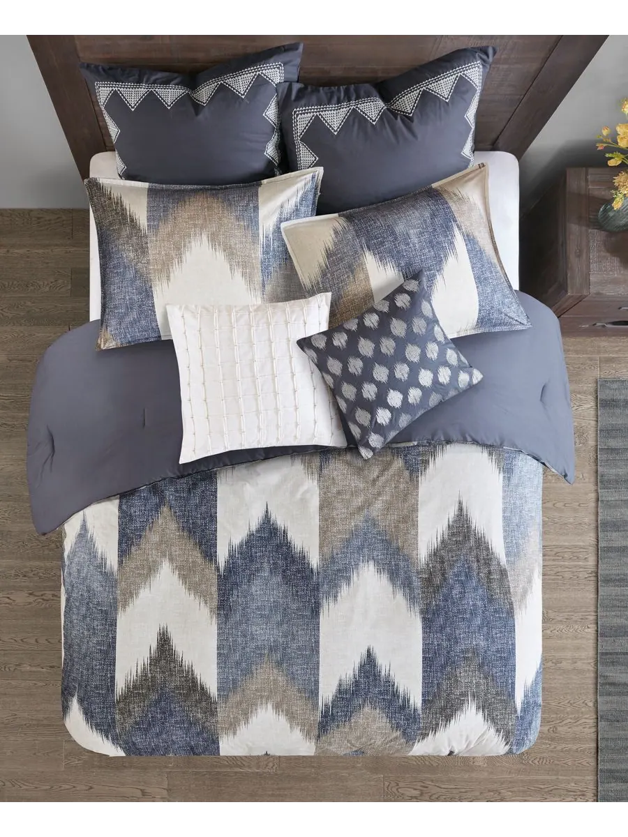 Комплект постельного белья Alpine Chevron Stripe, 3 предмета, размер King/California King Ink+Ivy — изображение 2 из 3