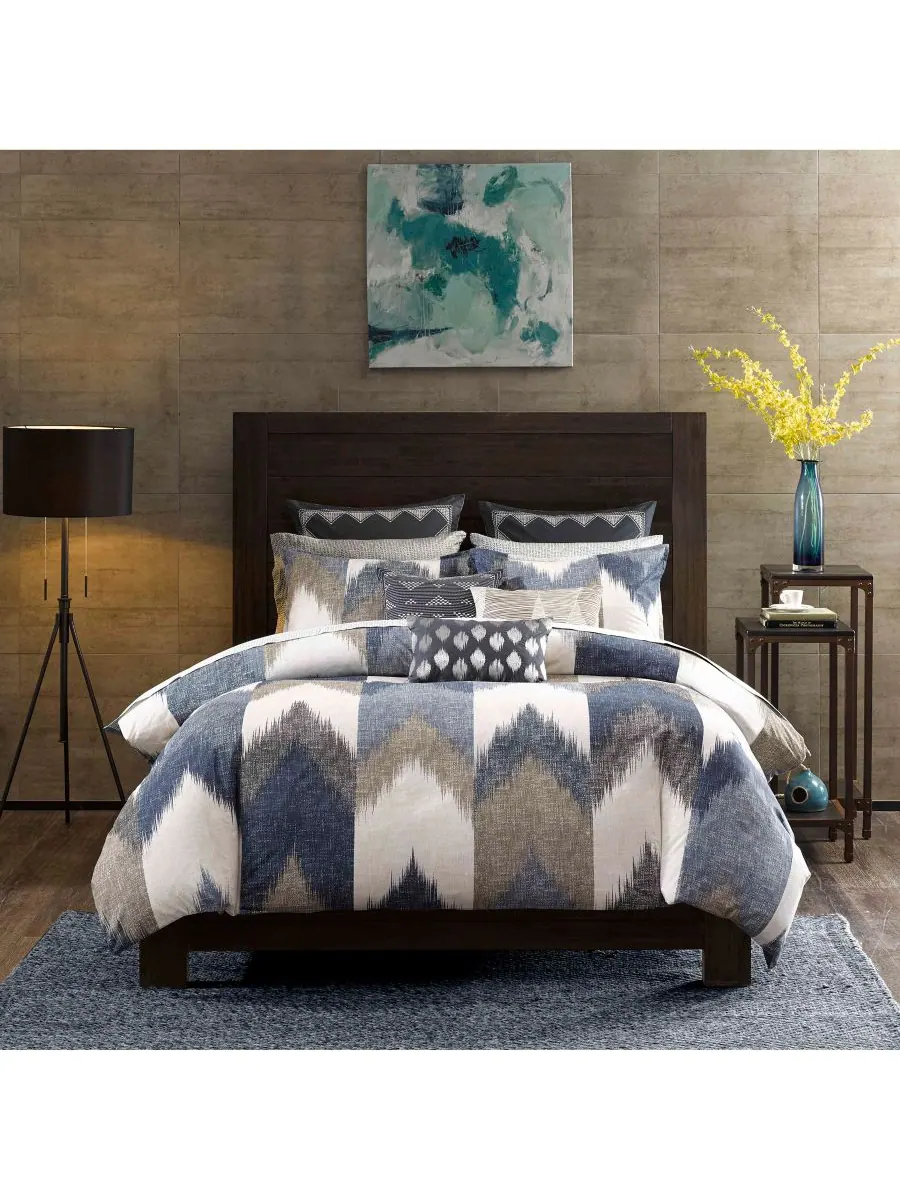 Комплект постельного белья Alpine Chevron Stripe, 3 предмета, размер King/California King Ink+Ivy — изображение 3 из 3