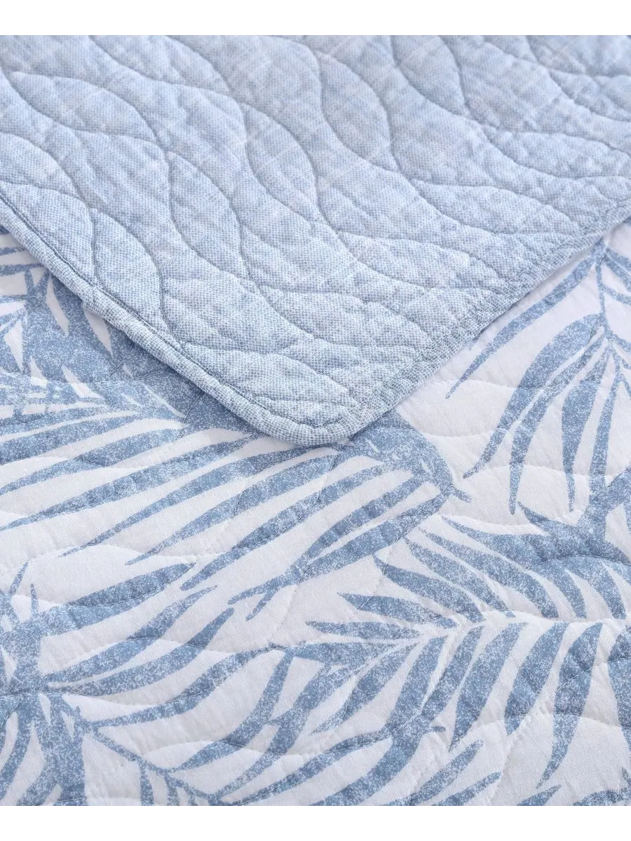 Комплект постельного белья Palmday из хлопка, двусторонний, 2 предмета, размер Twin Tommy Bahama — изображение 4 из 10, синий