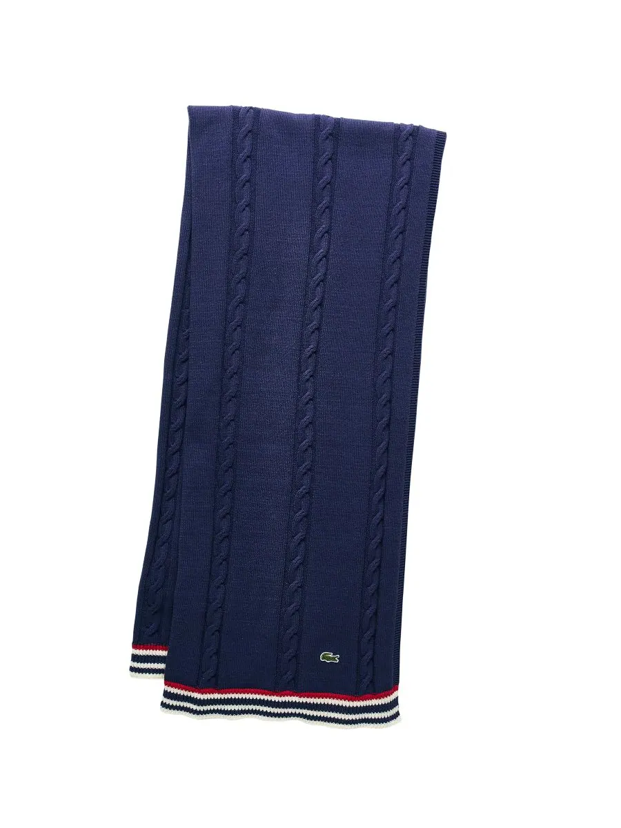 Плед из хлопка с косами, 50 x 70 дюймов Lacoste Home