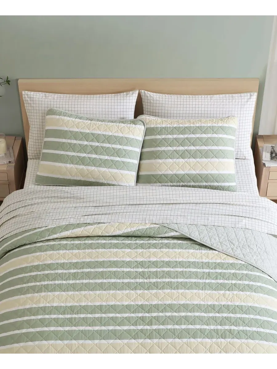 Комплект постельного белья Varadero Stripe из хлопка, двусторонний, 3 предмета, размер Full/Queen — изображение 3 из 8