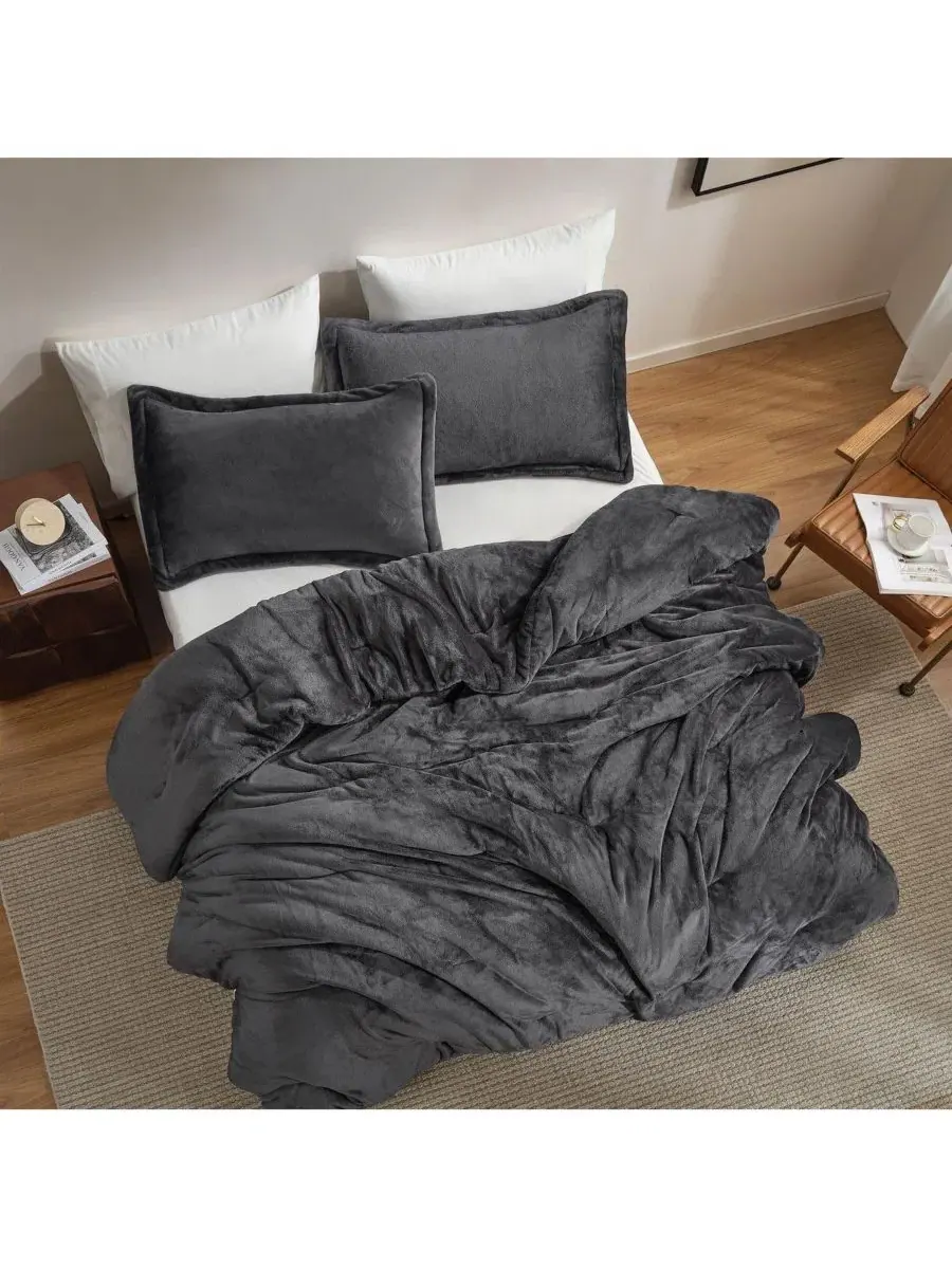 Комплект стеганого одеяла с подушками, 280 GSM, Oversized Coma Inducer — изображение 1 из 4, серебристый