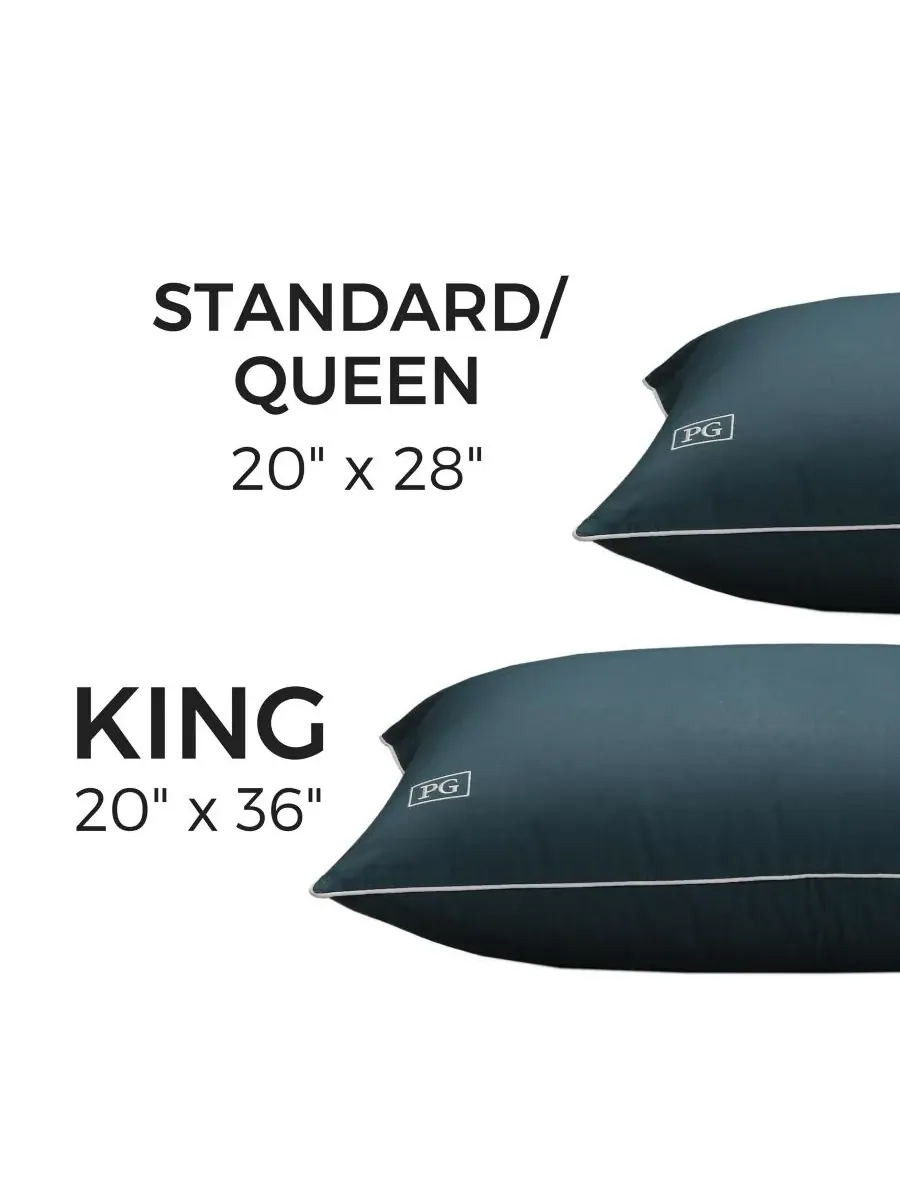 Комплект из двух наволочек из 100% хлопкового сатина, размер Standard/Queen Pillow Guy — изображение 5 из 6, темно-синий