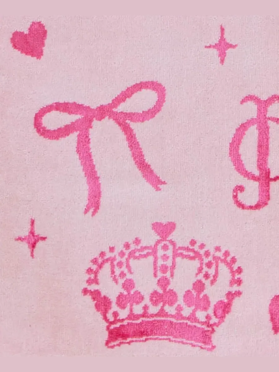 Набор полотенец банных с жаккардовым принтом Crown & Bow Bling Pink Juicy Couture — изображение 8 из 8, розовый