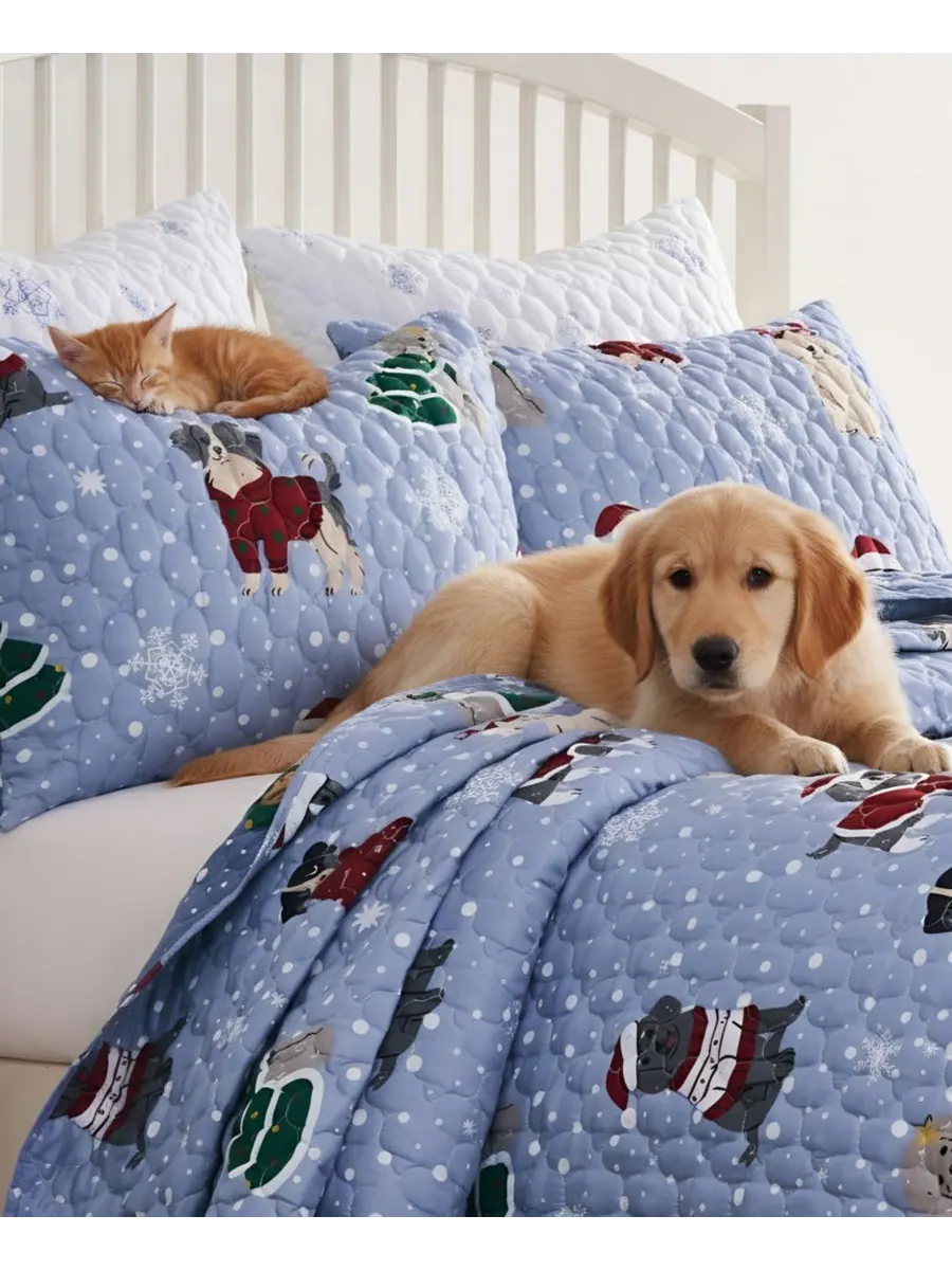 Комплект постельного белья Winter Whiskers Holiday, 2 предмета, размер Twin Greenland Home Fashions — изображение 3 из 7