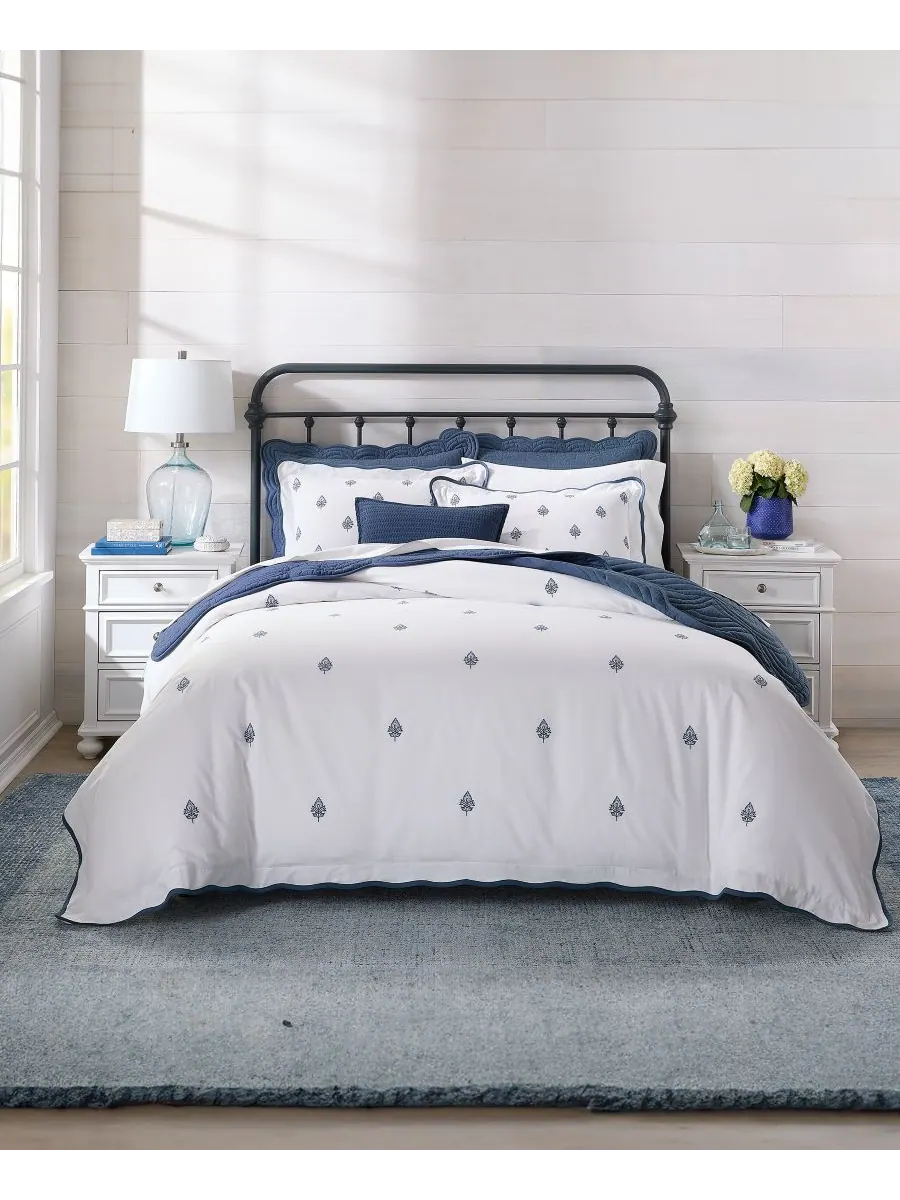Комплект постельного белья Irving Embroidery из 3 предметов, размер Full/Queen Charter Club — изображение 8 из 10, белый