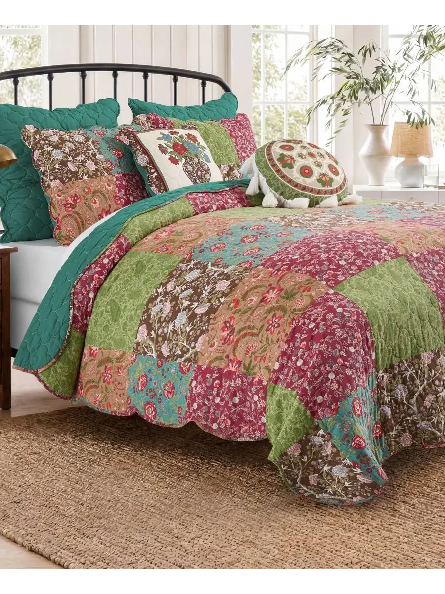 Комплект стеганого покрывала Danica Reversible, King Greenland Home Fashions — изображение 2 из 6, мульти