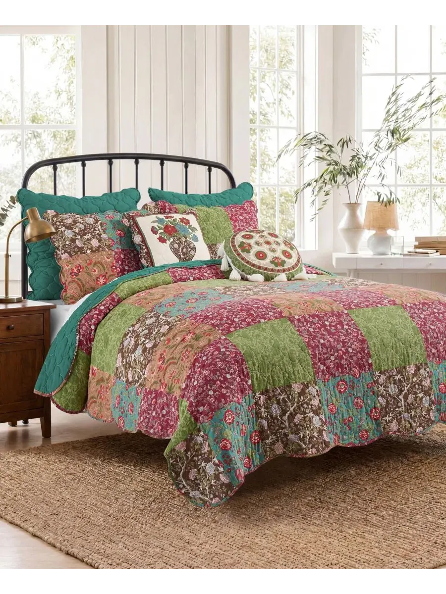 Комплект стеганого покрывала Danica Reversible, King Greenland Home Fashions — изображение 6 из 6, мульти