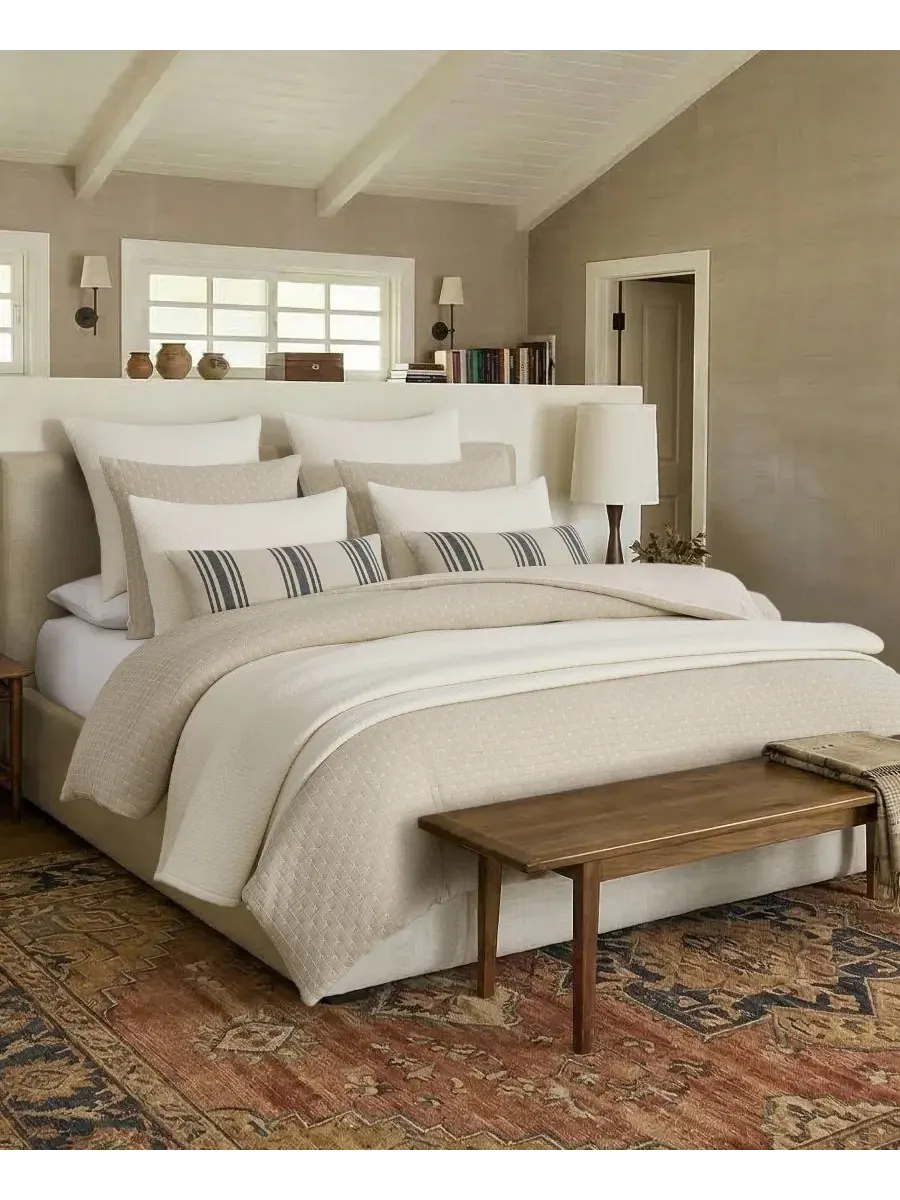 Стеганое одеяло Grace Reversible 2-Piece Quilt Set Levtex Home — изображение 4 из 6, бежевый
