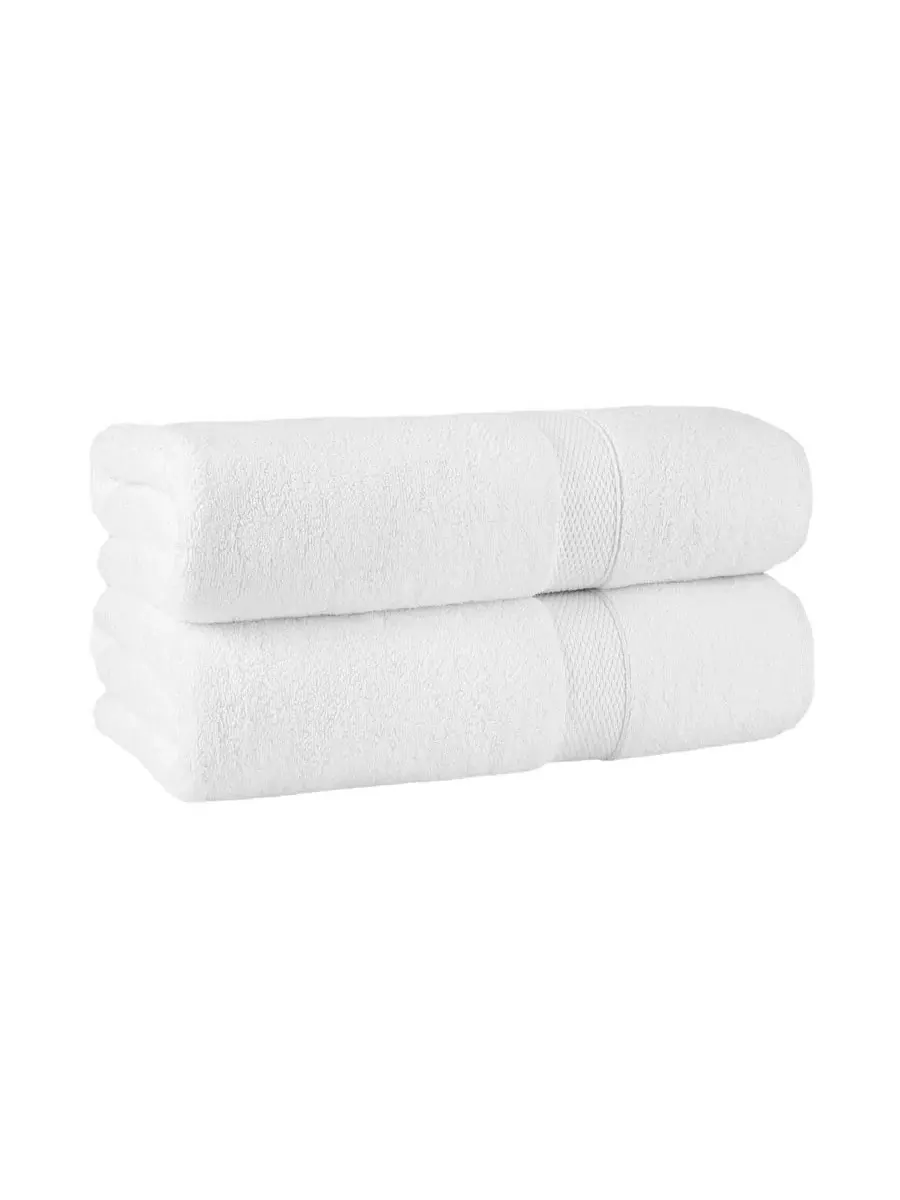Набор из 2 махровых банных полотенец Anovia Turkish Cotton Oversized Linum Home — изображение 2 из 6, белый