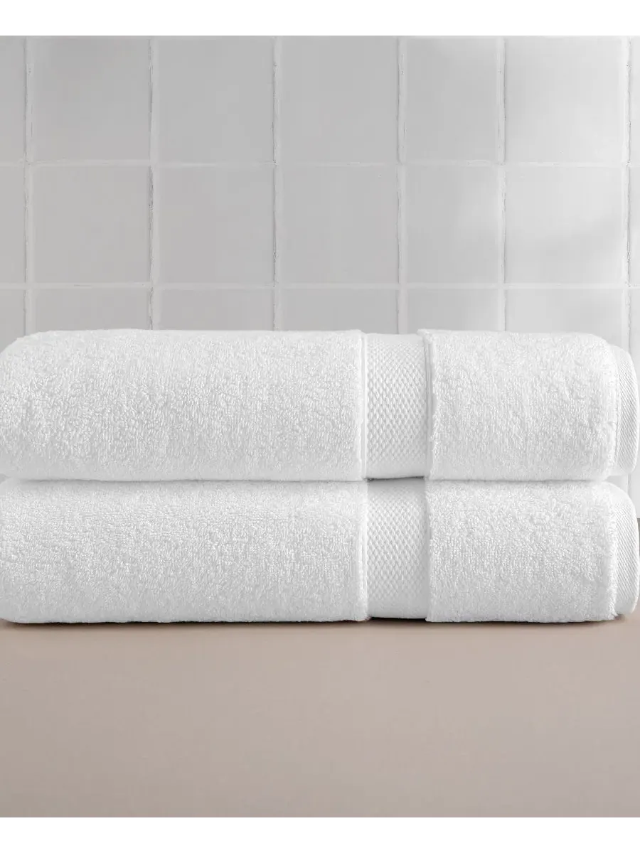 Набор из 2 махровых банных полотенец Anovia Turkish Cotton Oversized Linum Home — изображение 5 из 6, белый