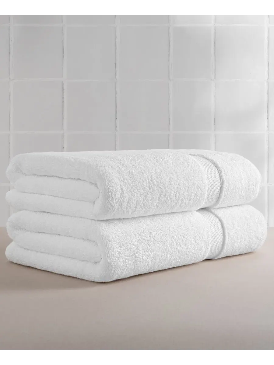 Набор из 2 махровых банных полотенец Anovia Turkish Cotton Oversized Linum Home — изображение 6 из 6, белый