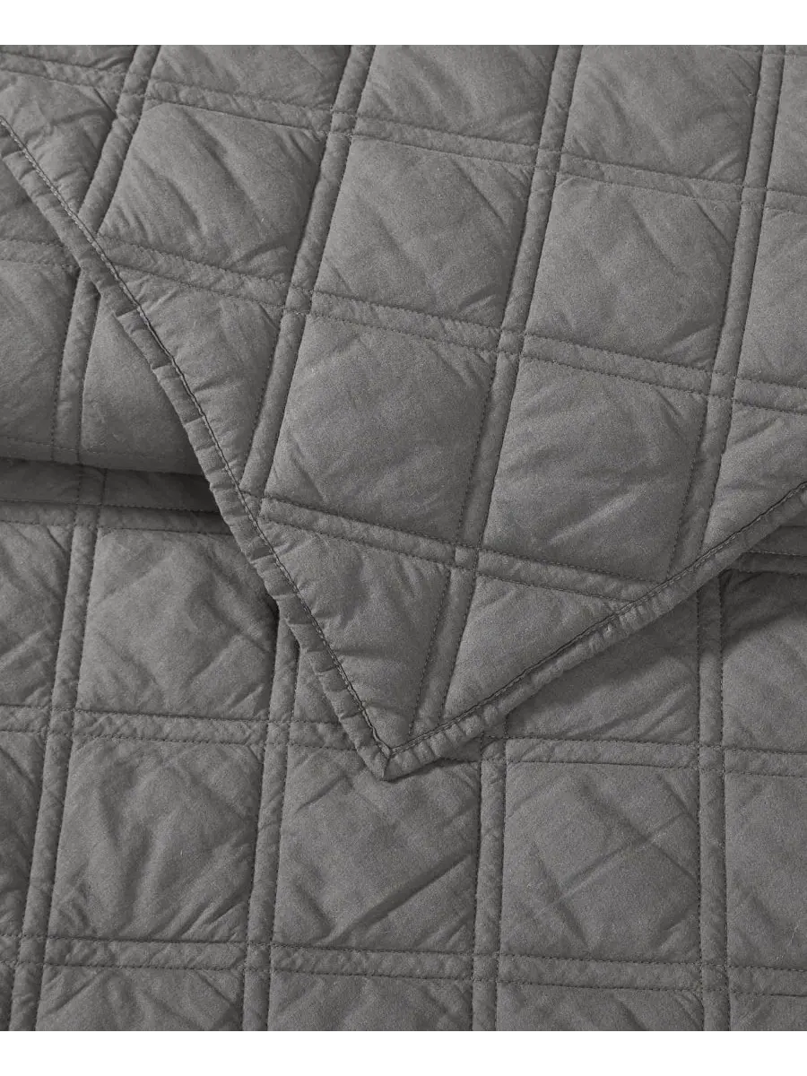 Комплект стеганых одеял Diamond Wash Cotton 3 предмета, King Brooklyn Loom — изображение 6 из 6, серый