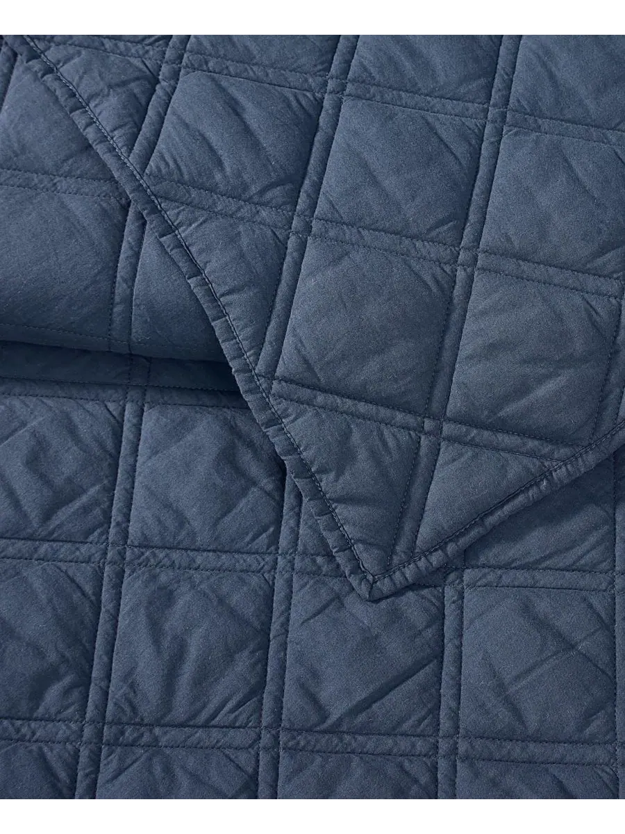 Комплект стеганого одеяла Diamond Washed Cotton из 3 предметов, King Brooklyn Loom — изображение 6 из 6, синий
